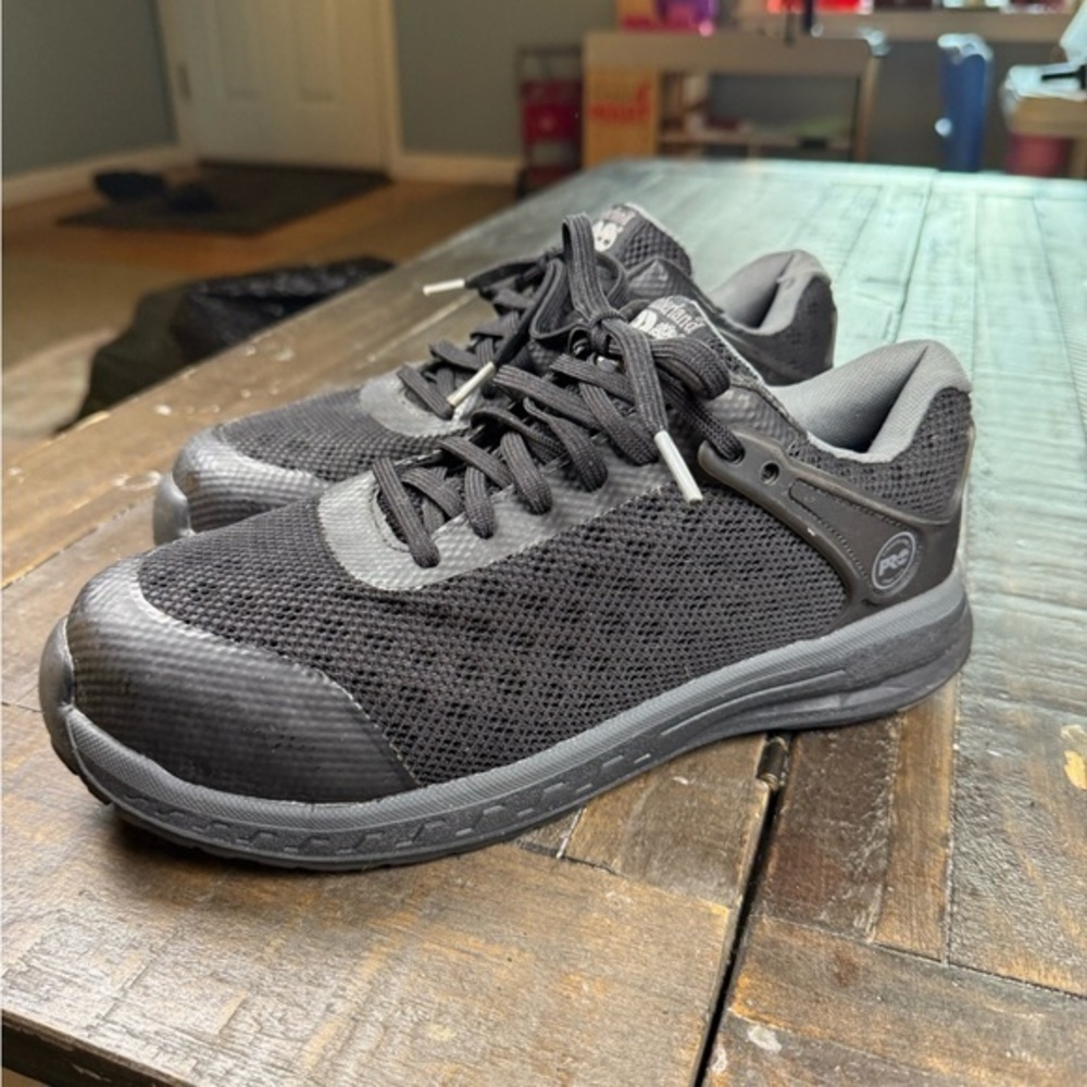 Timberland PRO work shoes with safety Steel Toe Work Shoes Sz 8.5 Black